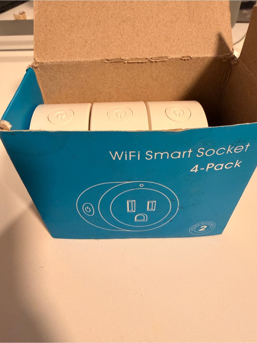 WiFi Smart Socket 3-Pack - White Smart Plug Kit with instruction manual